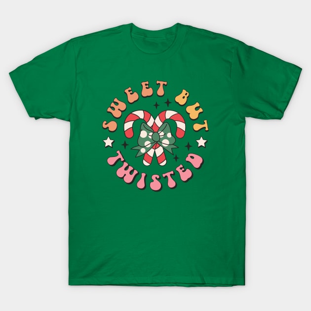 Sweet but Twisted Christmas Candy Cane Gift T-Shirt by Pop Cult Store